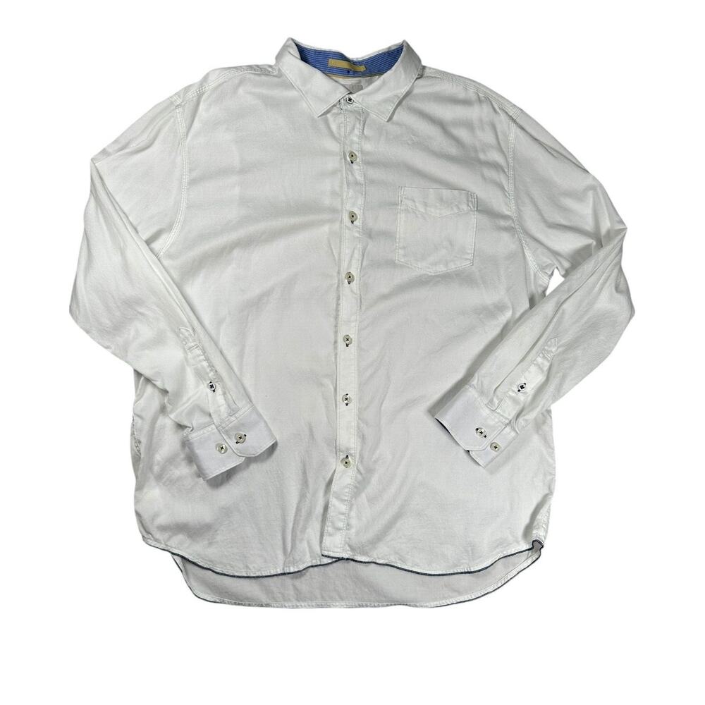 Tommy Bahama Jeans Mens XXL Shirt White Island Crafted Short Sleeve Button Up